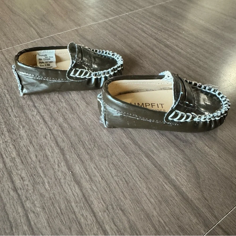 Trumpfit Infant Baby Brown‎ Patent Moccasins Shoes Loafers Size 0-6 Months